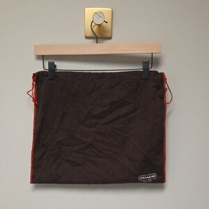 Coach Vintage Brown Dust Bag, 15" Wide x 12" Tall, Red Drawstring